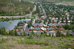 Hikers walking the switchbacks into Breckenridge.