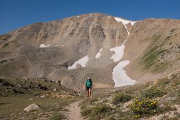 Knock hiking just north of the Continental Divide in Segment 5 of the Collegiate West. (July 30, 2016)