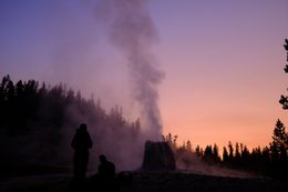 Photo may contain: Mountain, Outdoors, Nature, Water, Volcano, Eruption, Person, Human, Geyser