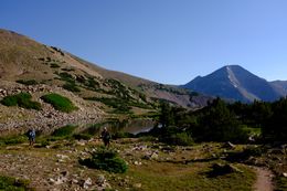 Buckets and Gil hiking near Bald Mountain in Segment 5 of the Collegiate West. (July 30, 2016)