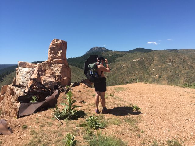 HB in the Segment 2 burn area, 10 miles of waterless, shadeless desert. Super beautiful but super tough!